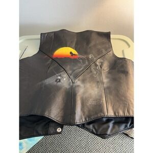 Hot Leathers Vintage Hand-Painted Airbrush Biker Vest
